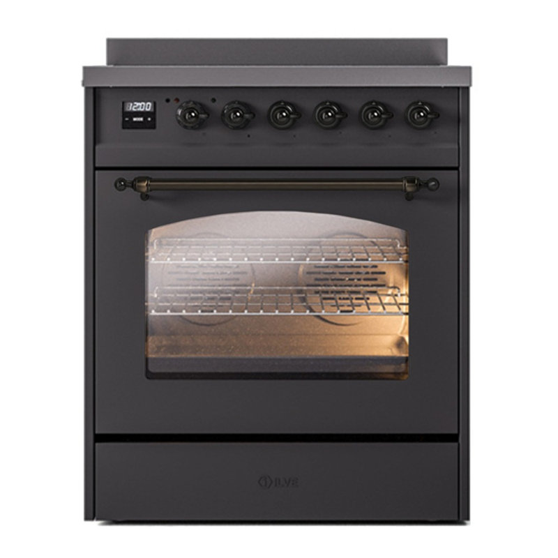 ILVE Nostalgie II 30 in Induction Range, Graphite Matte/Bronze