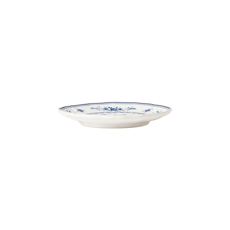Vila Appetizer Plates, White/Blue
