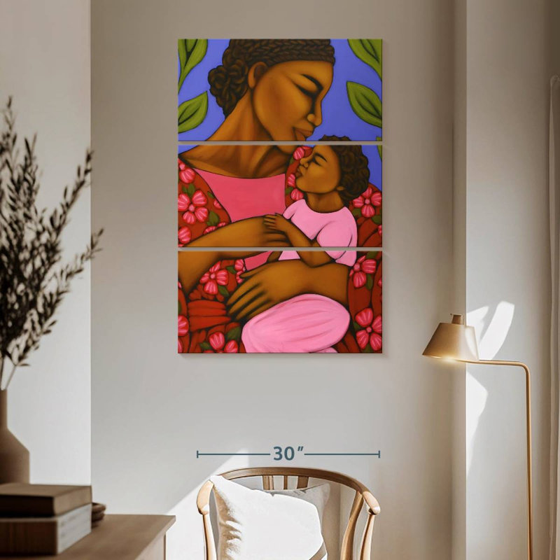 Mère et bébé africain, H 65 po x l 42 po