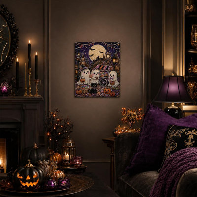 Trousse de peinture diamant nacré à faire soi-même pour l'Halloween : loisirs créatifs pour adultes et débutants, décoration murale et cadeaux des fêtes.