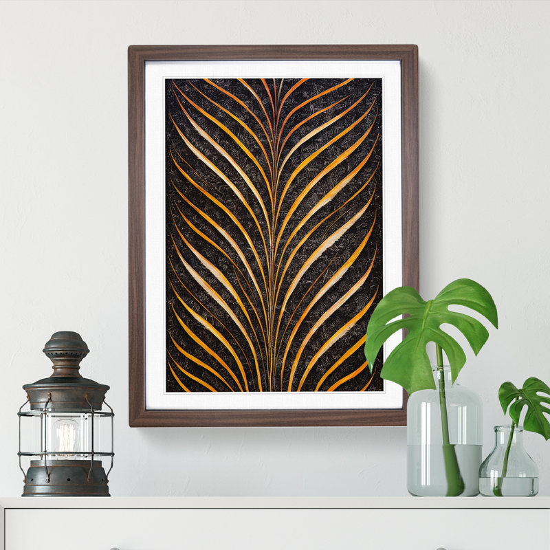 Sacred Feather - Wall Art, 46cm H x 34cm W x 2cm D, Walnut Framed