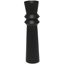 Grand vase décoratif noir en métal noir cannelé Art Déco, 8 po x 8 po x 32 po-1640978044-1640978046