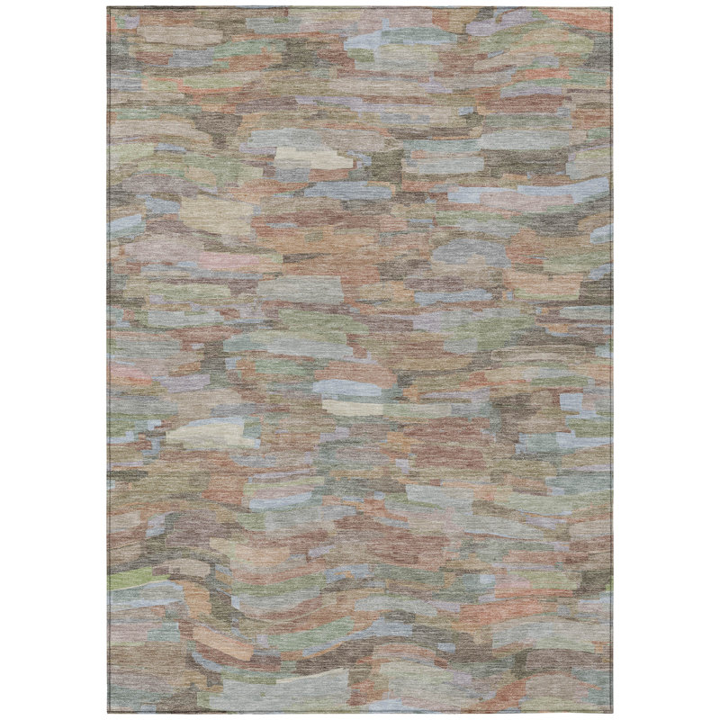 Machine Washable Indoor/Outdoor Jenning ACN2266 Stripes Rug, Rectangle 5' x 7'6"
