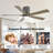 52 In. 5 Solid Wood Blades Flush Mount Indoor Ceiling Fan With Light Kit-565216673