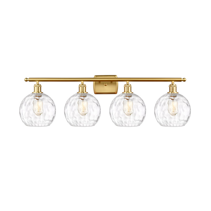 Éclairage pour salle de bain 4 lumières Cindi, DEL, Or satiné