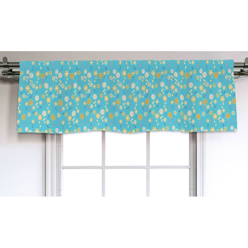 Sateen Floral Ruffled Window Valance