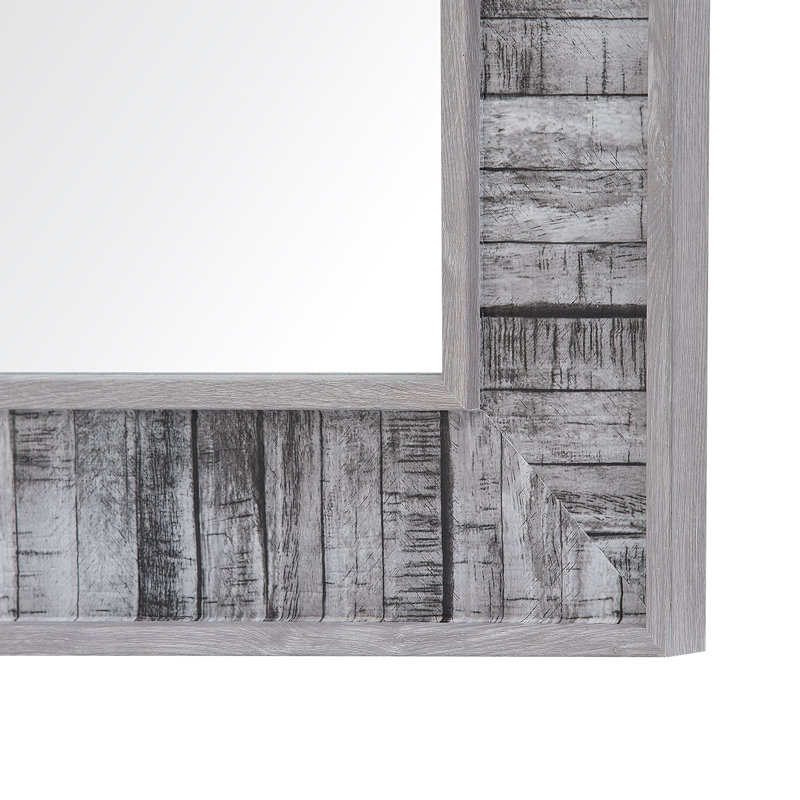 Jerrod Flat Wall Mirror, Grey/White