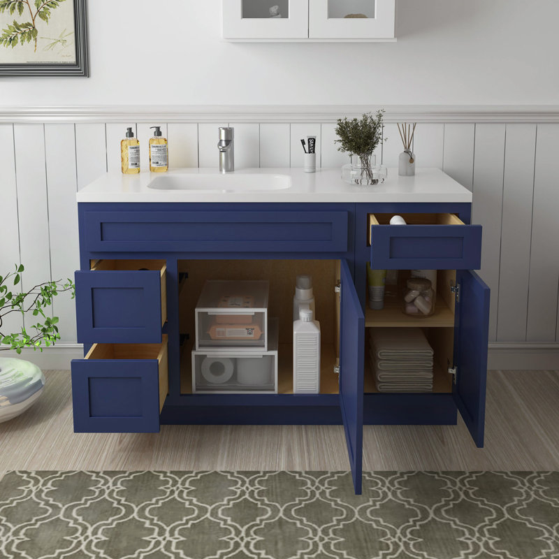 Base de meuble-lavabo simple 51 po seulement, Bleu