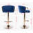 Adjustable Velvet Bar Stools with Chrome Footrest and Swivel Base-1676186101