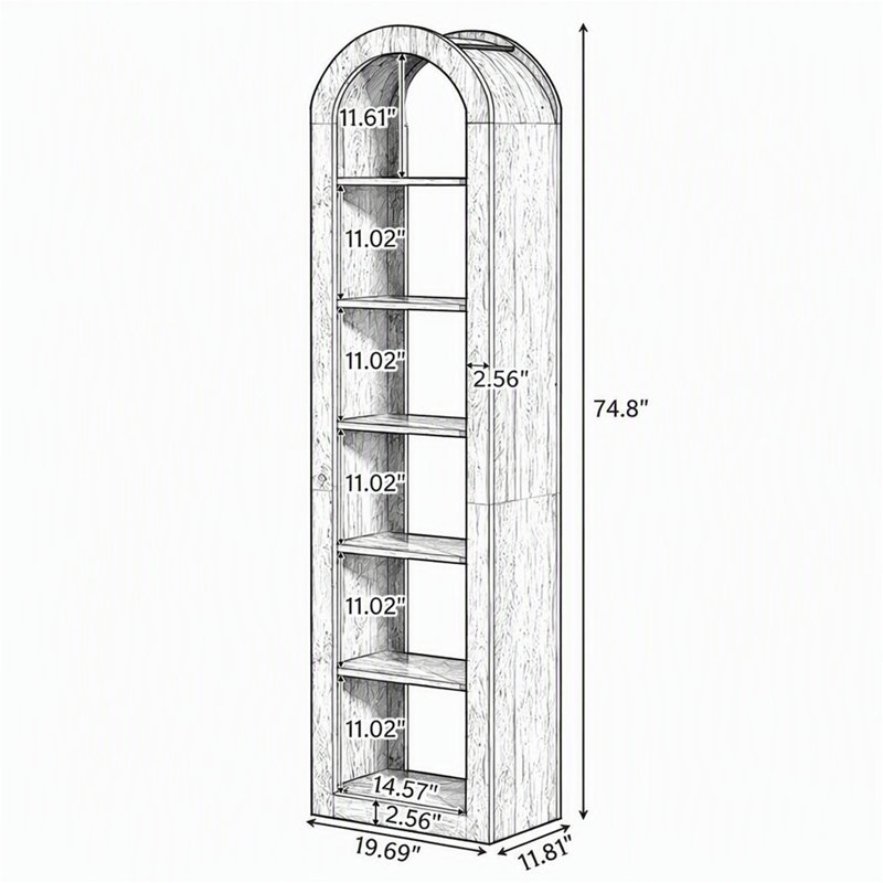 Bibliothèque arquée 74,8 po