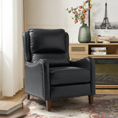 Beecher 28.75" Wide Genuine Leather Manual Club Recliner