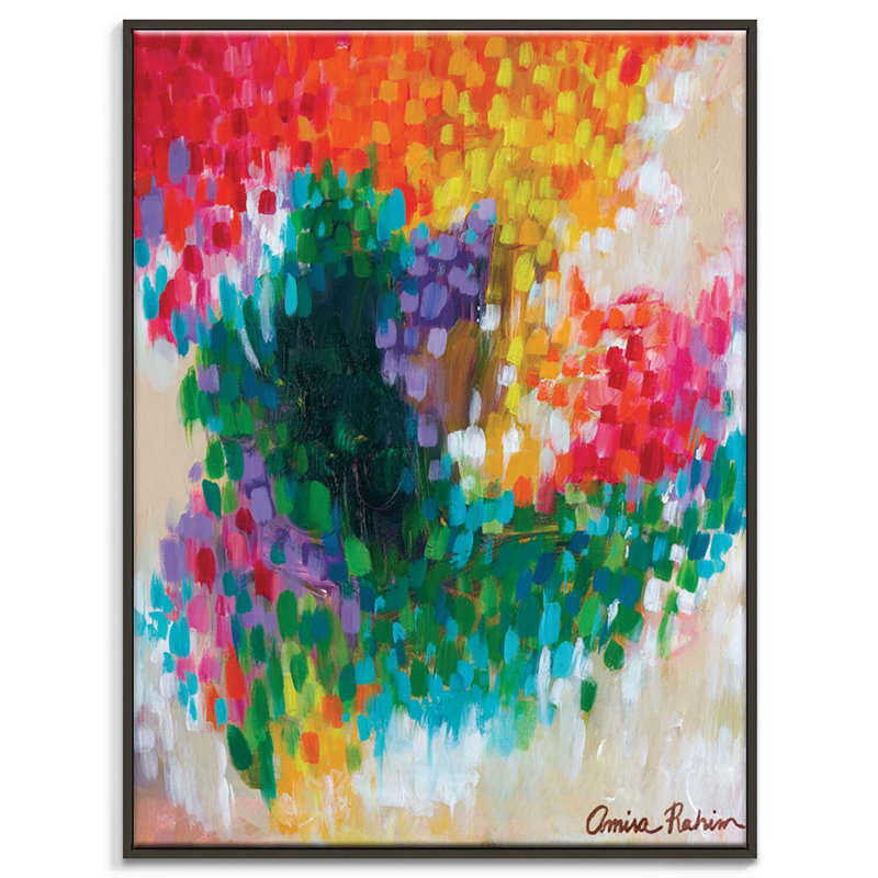 Tangerine Sky by Amira Rahim - Painting on Canvas, 51cm H x 41cm W, Black