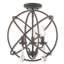 Luminaire suspendu sphérique unique à 3 lumières avec détails en cristal Laclair-22436161-22436166