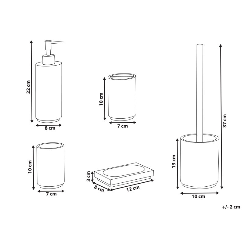 5-Piece Bathroom Accessories Set HUALLAGA , Black