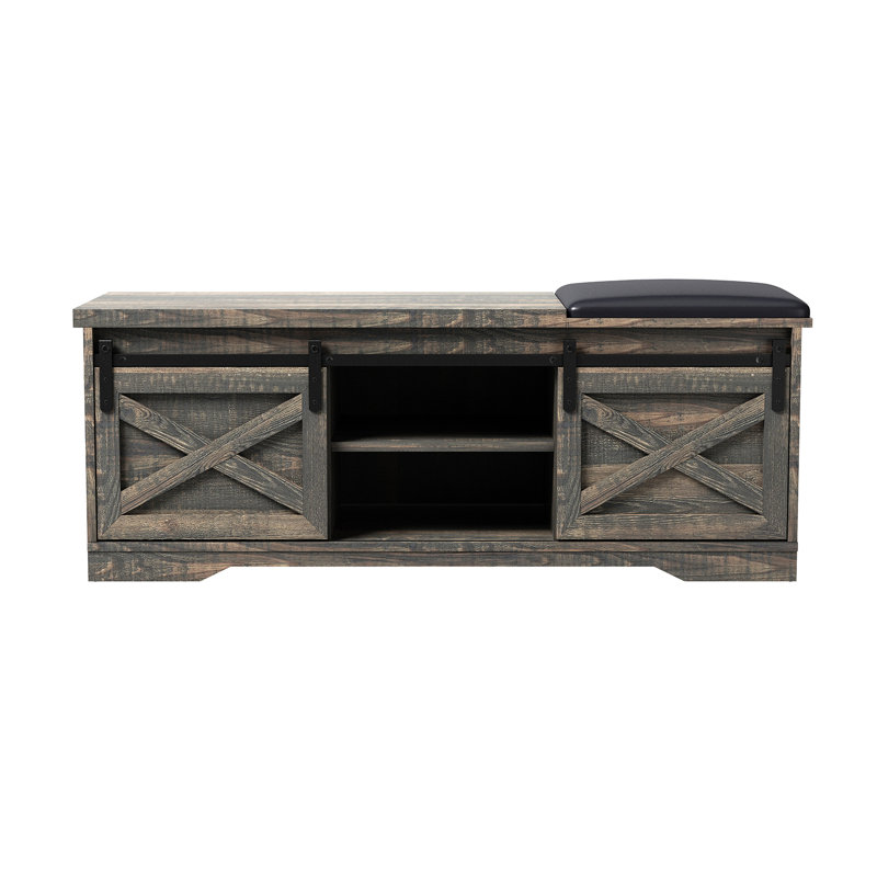 6 Pair Shoe Storage Bench, Gray