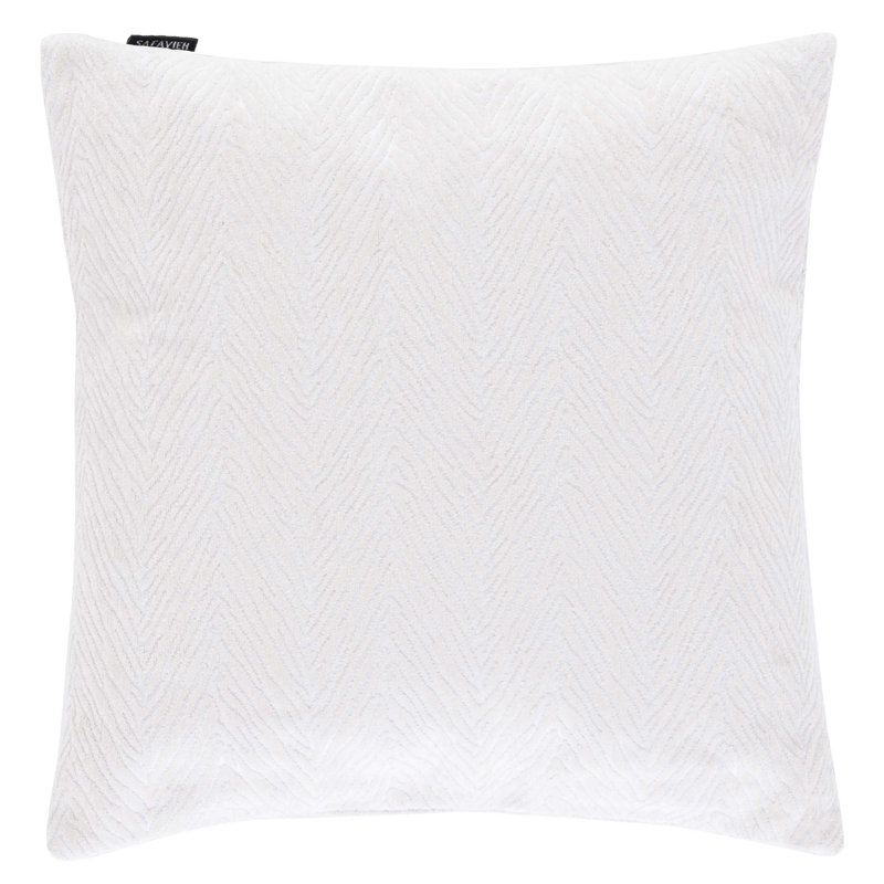 Ivory Chevron Pattern Square Throw Pillow 18" x 18"
