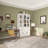 White 2-Drawer Bookcase With Glass Doors-869916057