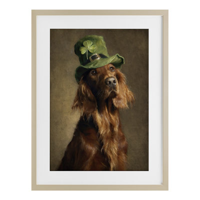 The Irish Setter Portrait Framed Print Under Glass, design by Tina LeCour