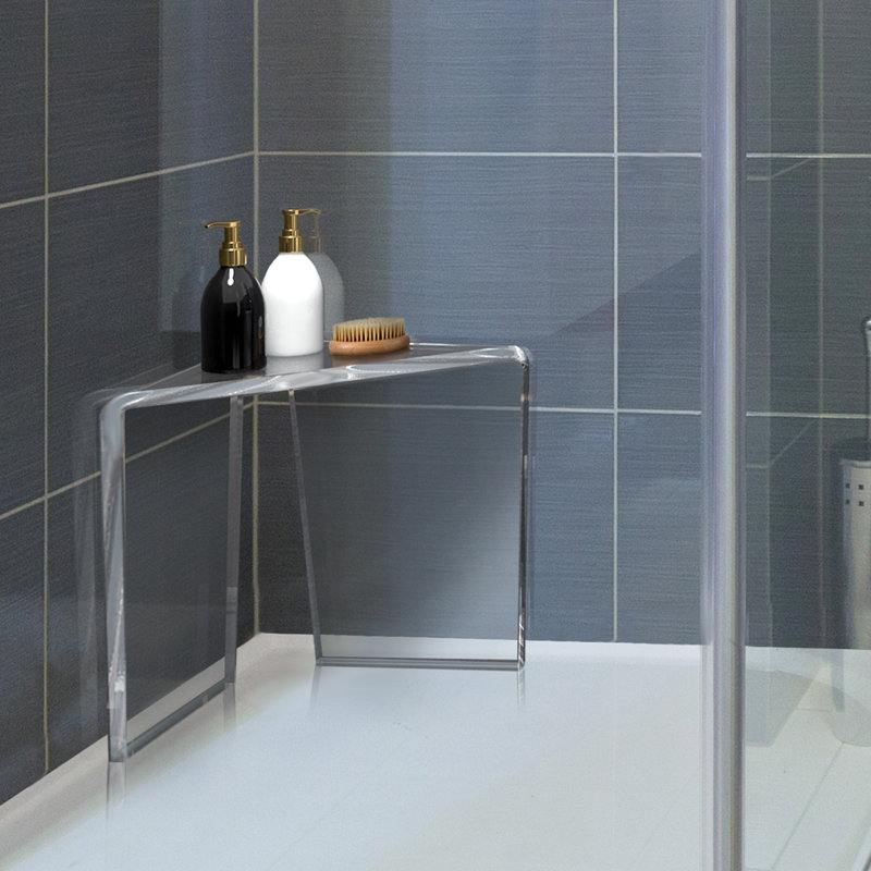23'' Clear Acrylic Corner Shower Bench