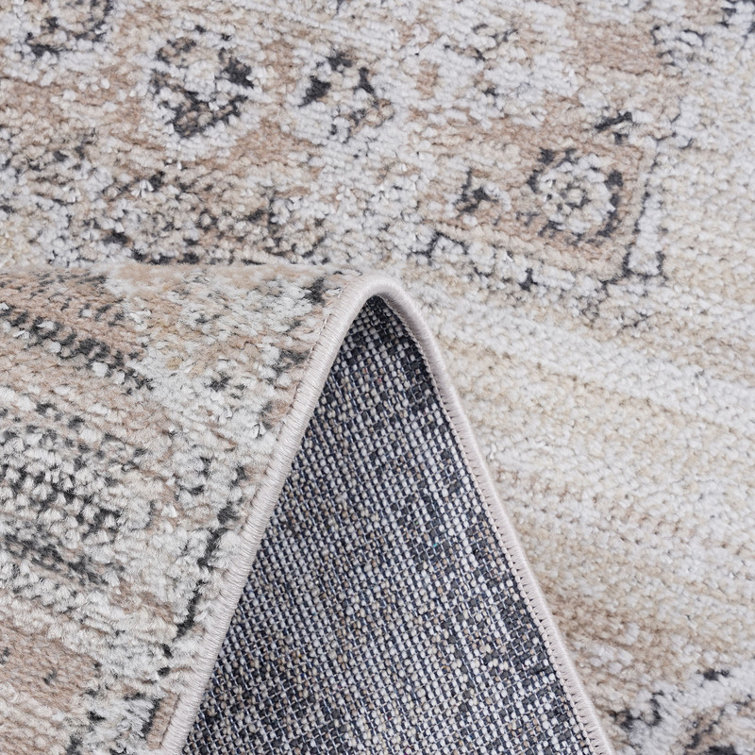 Naar Payas Area Rugs, Cream/Beige/Medallion Accent Power Loom Machine -Crafted Rug