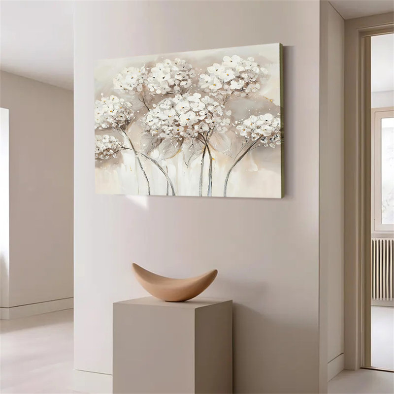 Affiche beauté fleur d'hortensia blanc, 12x18inch