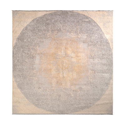 Rug & Kilim’S Modern Rug In Beige And Gray Medallion Pattern