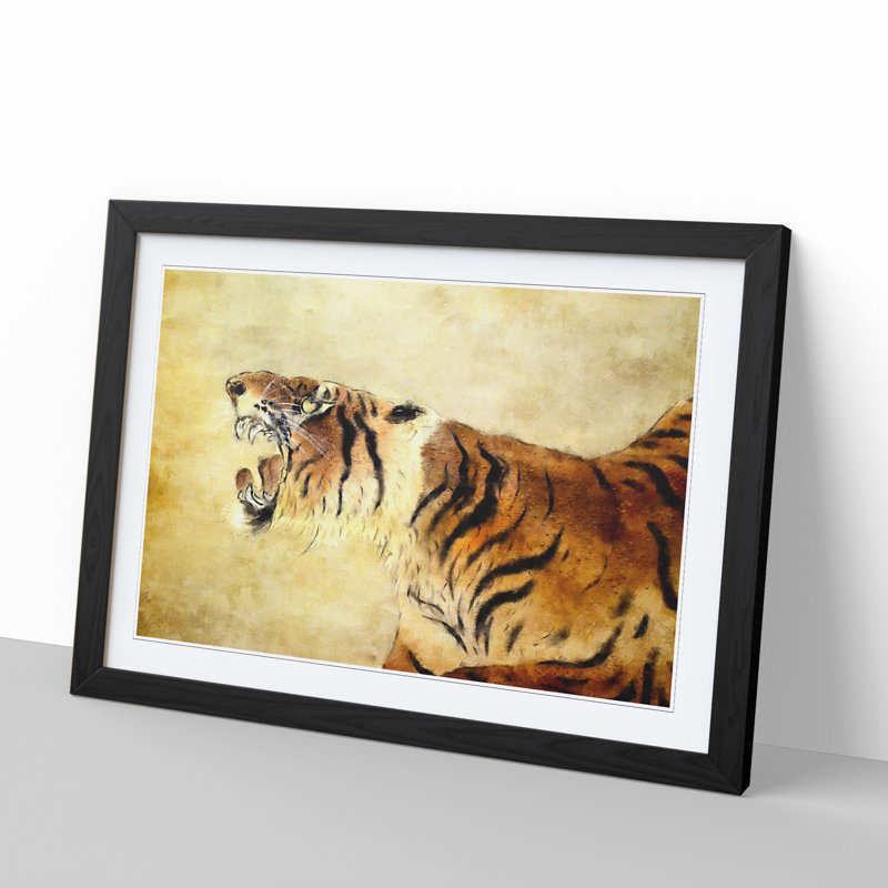 Oriental Tiger Vol.1 - Framed Print, 48cm H x 65cm W x 2cm D, Black Framed
