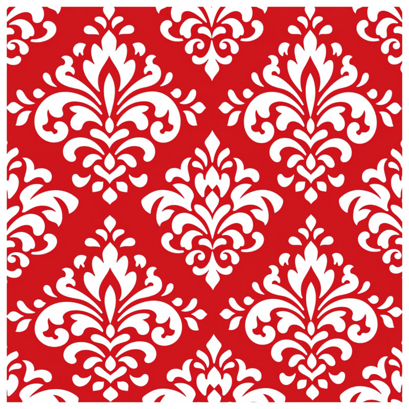 Couvertures damassées rouges et blanches, 60in W x 80in H