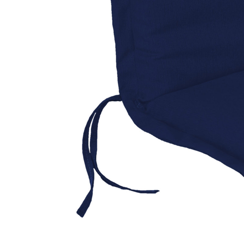 22" x 41" Woven Navy Solid Outdoor Chair Cushion with Ties and Flange