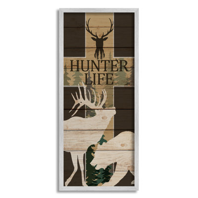 " Hunter Life Rustic Forest Cross Elk Bear " by Kim Allen