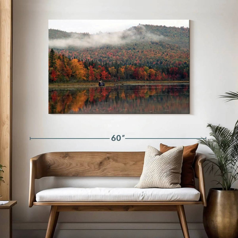Alvord automne dans la rivière Androscoggin, H 32 po x l 48 po