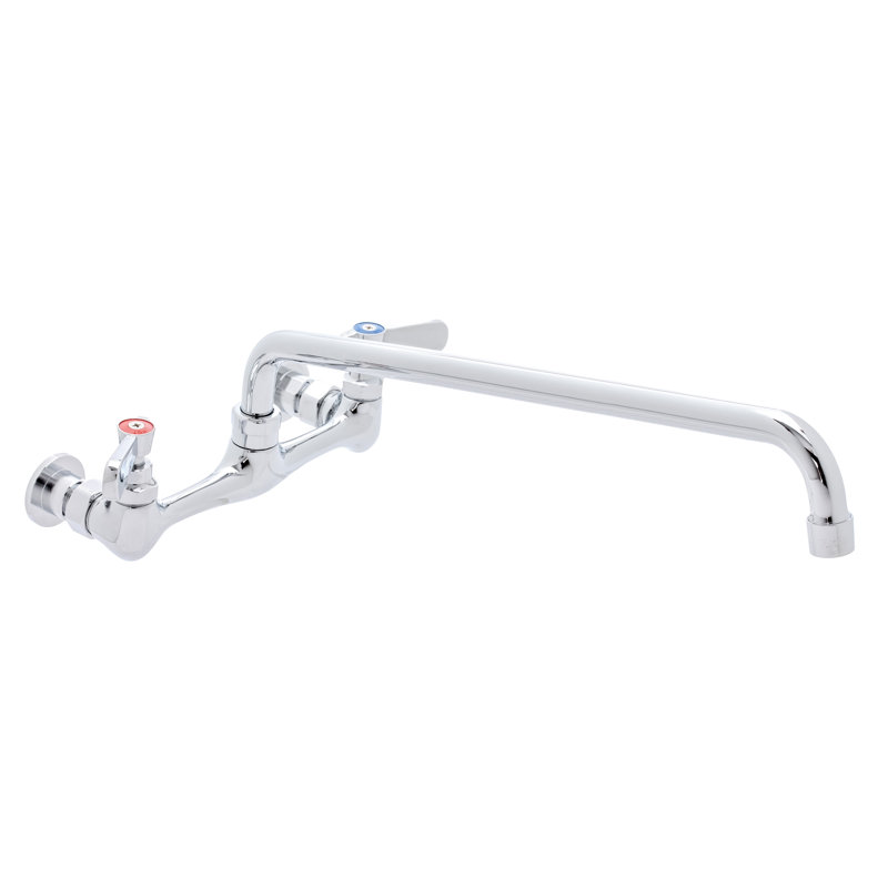 14" Swivel Spout Touch Double Handle Wall Mount Kitchen Faucet - 8" Installation Width