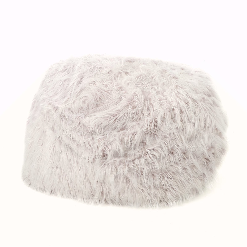 Pouf rond en fausse fourrure 5 pieds, lavande