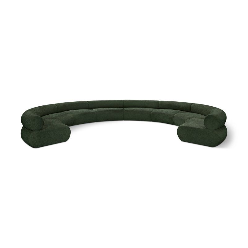 Bale 202" Upholstered Sectional, Green Chenille Fabric
