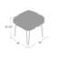 Tabouret carré en fausse fourrure gris
