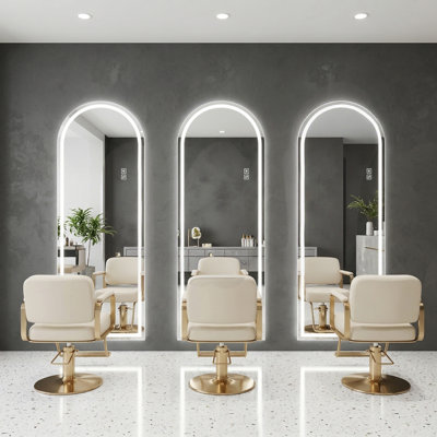 Modern Arched Wall-Mounted Full Length LED Dimmable Mirror – Selfie Mirror