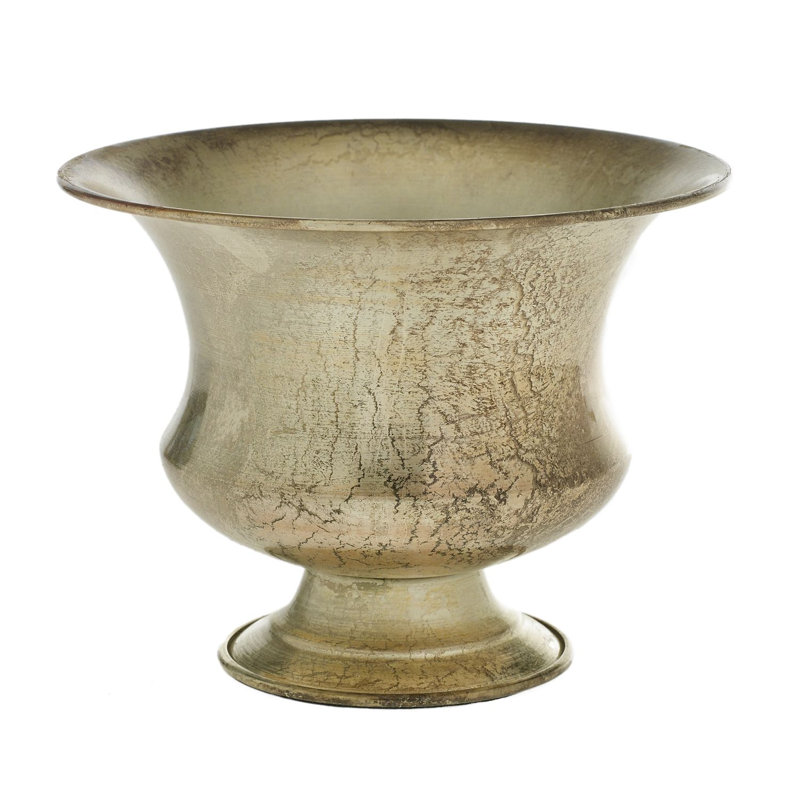 Vase de table en métal fabriqué à la main Espina, H 6,25 po x l 8,25 po x P 8,25 po