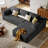 108.2” Modular Sectional Cloud Sofa for Living Room Modern Minimalist couch with L-Shaped Chaise Upholstered Corduroy Couch, Deep Seat, No Assembly Required (Lounge Chaise)-1994353296-1994353292