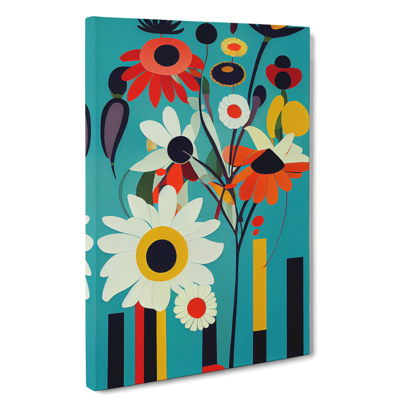 Unique Flowers Abstract No.4 - Wrapped Canvas Graphic Art, 50cm H x 35cm W x 3cm D