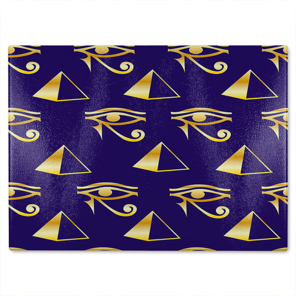 Pyramid & Eye Of Horus Glass Chopping Board