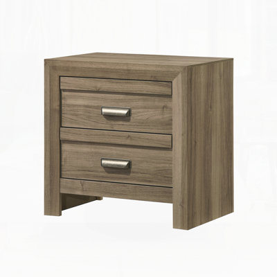 Contemporary Style Two Drawers Storage Nightstand