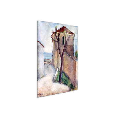Tree and House By Modigliani Amedeo 80cm H X 60cm W CrystalArt Material Acrylic Glass Effect, Frameless Panel Lightweight Ready to Hang