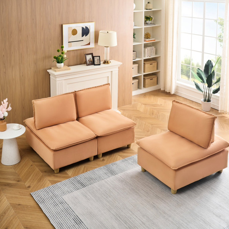 Chambre moderne de couleur citrouille pour un espace de détente avec surface de 88 pouces, Marron clair