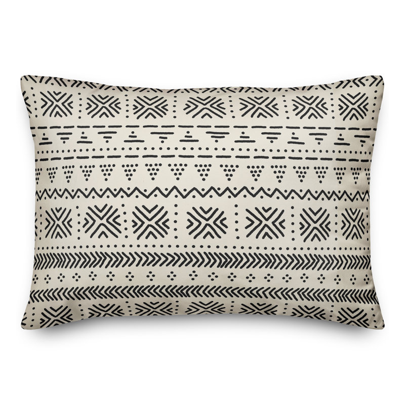 Mudcloth Outdoor Reversible Throw Pillow
