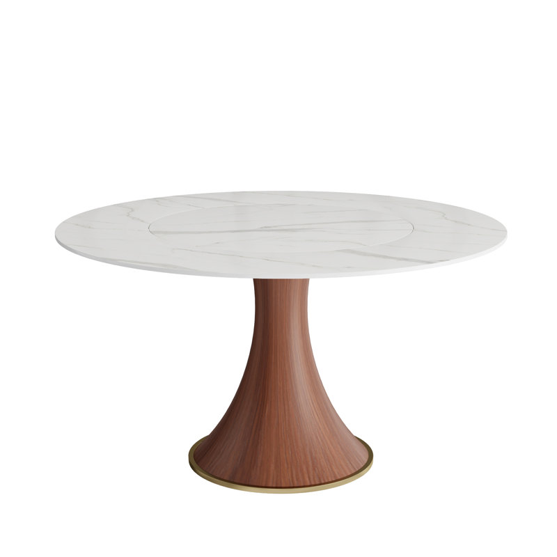 Innovative Built-In Lazy Susan Round Dining Table Jahsi, 29.52"H x 59.05"L x 59.05"W