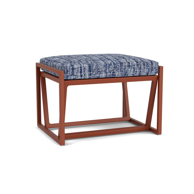 Summit Outdoor Ottoman, Woodland, Visions Cobalt