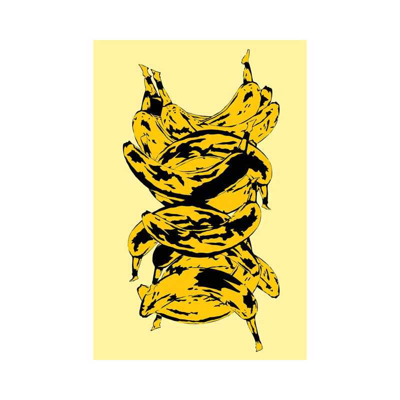 Band Of Bananas Yellow by Jaymie Metz - Wrapped Canvas Painting, 20.32 cm H x 30.48 cm W
