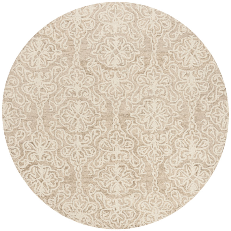 Davyan Hand Tufted Wool Ikat Rug, Round 4'