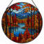 Panneau de vitrail 12 "H Autumn Landscape-1065185047
