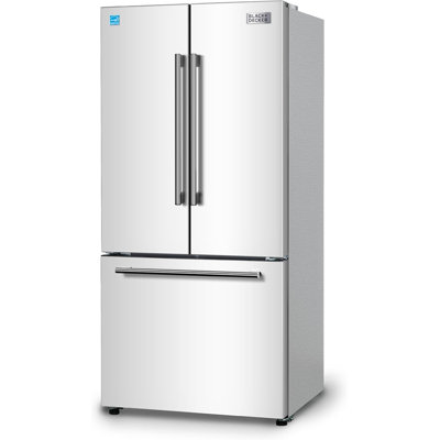 BLACK+DECKER 18 Cu. Ft. French Door Refrigerator with Built-in Ice Maker, Full Size Refrigerator with Bottom Mount Freezer Drawer, Frost Free, ENERGY STAR certified, BRF1800GIMW, White